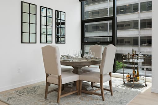 Dining Area at M Apartments, Spokane, Washington