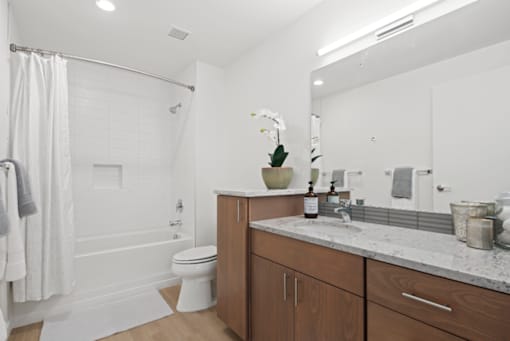Bathroom With Bathtub at M Apartments, Spokane, WA, 99201