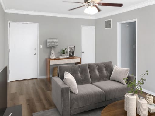 1803 North Harvard furnished living room and entry way