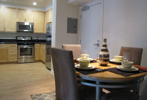Mayfair Residences dining area and kitchen furnished