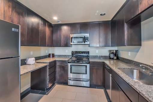 Courtside Apartments clubhouse kitchen