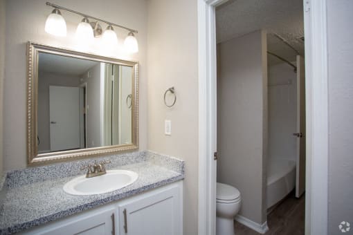 Bedford Oaks Apartments sink and bathroom