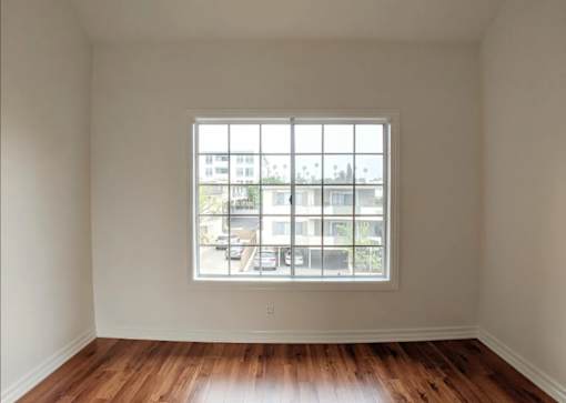 Carmelina Lofts unit 201 bedroom window