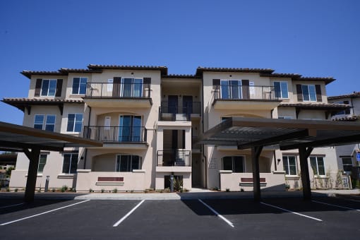 Yolo Apartments Building Exterior and Parking Lot