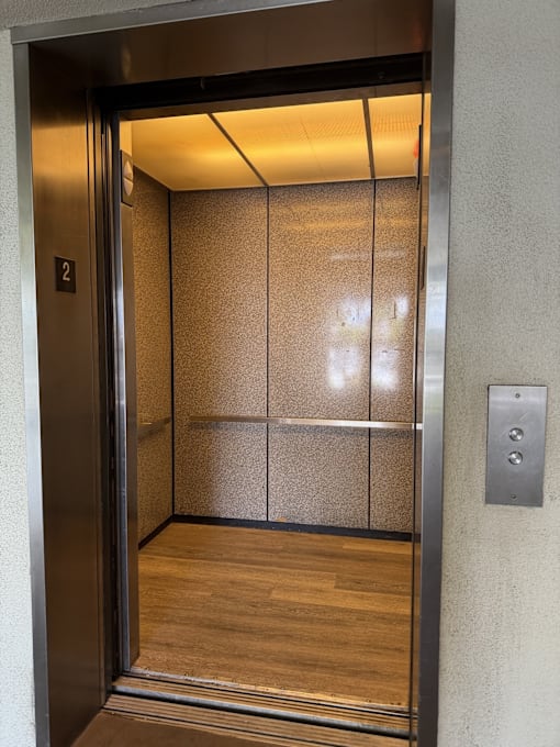 The elevator is currently on the second floor.
