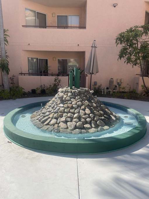 Hacienda Senior Villas courtyard fountain