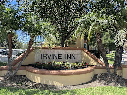 Irvine Inn landscaped sign