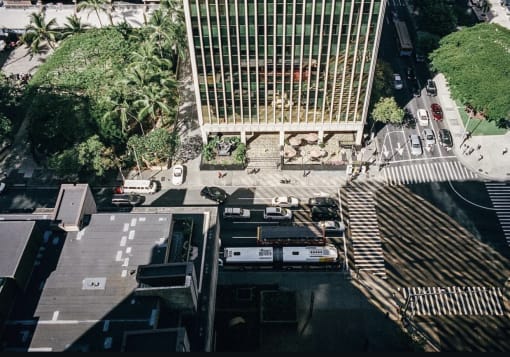 aerial view of the city
