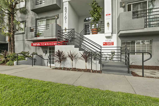 A building with the sign N8A TOWNHOME in red.