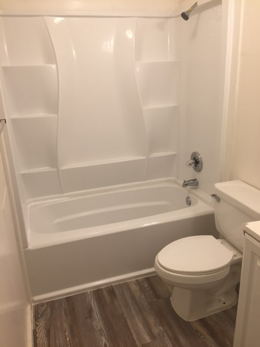 Cambridge Park Apartments and Cluster Park Apartments bathroom toilet and tub shower