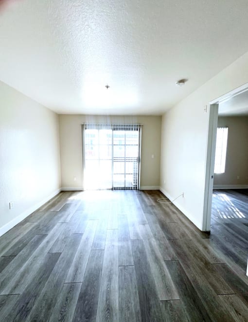 Park Tower living room with sliding glass door
