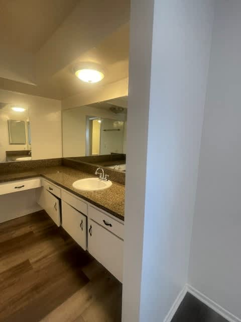 Seaview  bathroom with a sink and mirror.