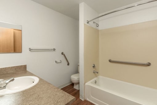 Silver Shadow Apartments bathroom with tub shower