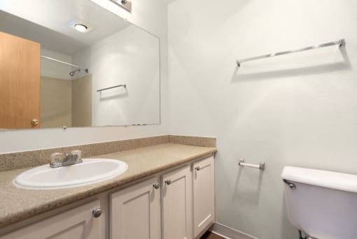 Silver Shadow Apartments bathroom sink countertop 