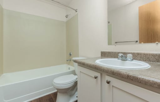 Silver Shadow Apartments sink countertop and toilet