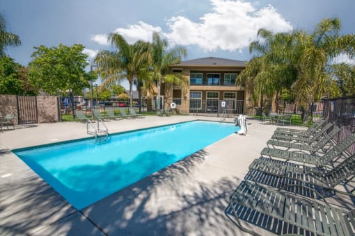 Village at Chowchilla swimming pool with chairs