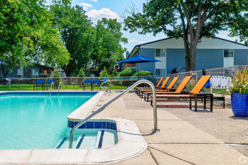 take a dip in the resort style pool