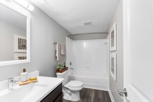 Apartments with large bathrooms in Indianapolis - shower and bath tub