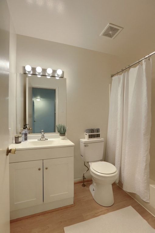 a bathroom with a toilet and a sink and a mirror
