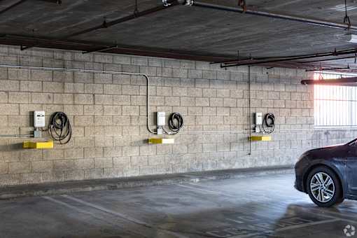 a car parked in a parking garage