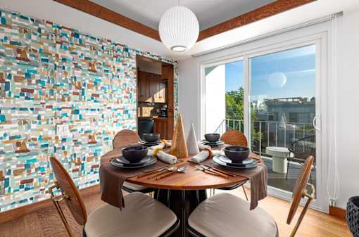 Dining room table at 8535 Colgate-Fully Furnished Apartments, California