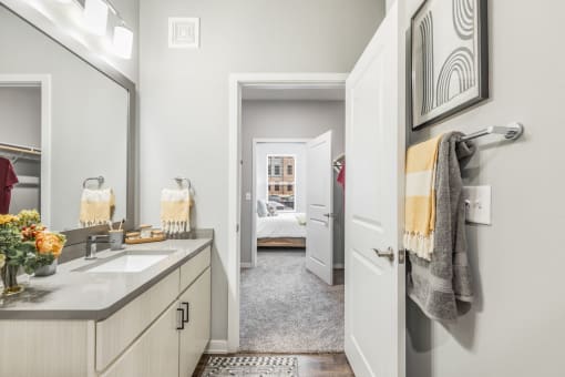 Bathroom area at Meeder Flats Apartment Homes, Pennsylvania