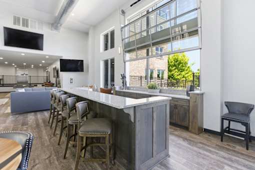 Kitchen with long counter