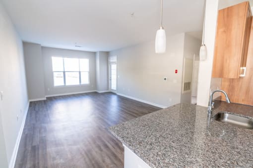 Kitchen With Living at Merion Stratford Apartment Homes, Stratford