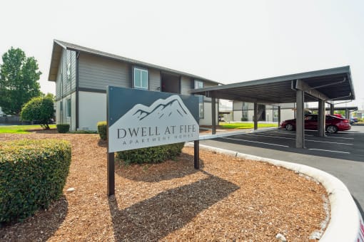 a building with a sign that says dwelt at fire