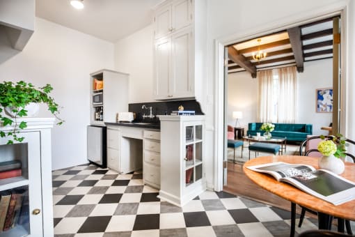 Kitchen And Dining at Villa Carlotta – Furnished Apartments, Los Angeles, CA