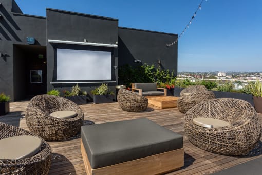 Rooftop Entertainment Lounge at Mariposa on 3rd, Los Angeles, CA