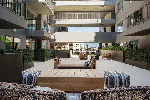 Outdoor Lounge at Mariposa on 3rd, California, 90004