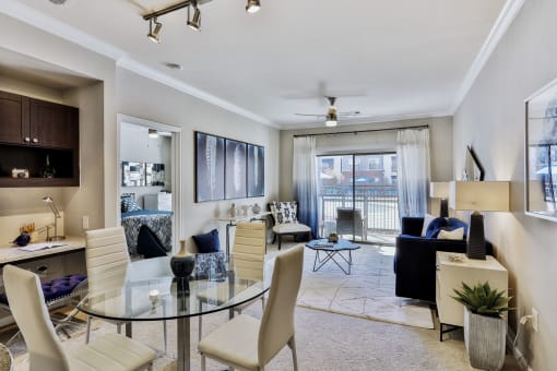 furnished living and dining area in apartment home  at The Brookhaven Collection, Atlanta, GA, 30329