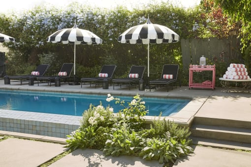 Pool And Sundecks at Villa Carlotta – Furnished Apartments, California