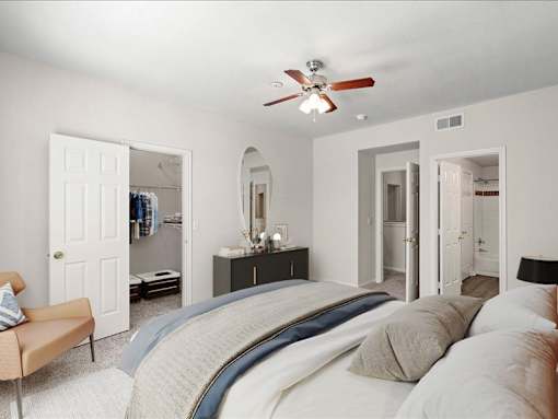 Bedroom at Crescent Apartment Homes, Lenexa, KS