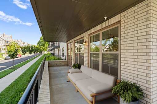 balcony and couches at The Dorset, Kansas City, Missouri