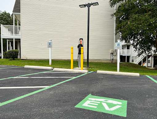 EV Charging Station at River Mews near James River in Newport News, VA