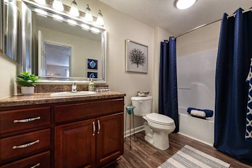 Full bathroom with vanity in 2 bedroom apartment for rent in Hampton, VA