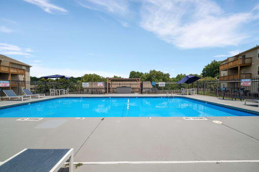 the swimming pool at our apartments