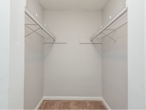 our apartments have a spacious walk in closet with plenty of room to move around