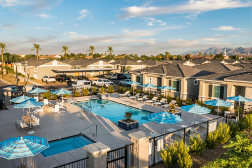 take a dip in the resort style pool