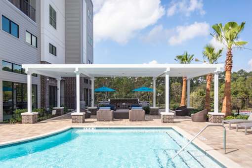 patio poolside for guests