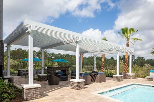 white patio for guests to relax