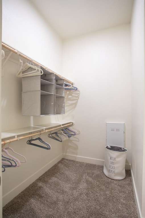 walk in closets with shelving units