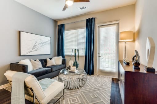 living room space in our luxury las colinas apartments