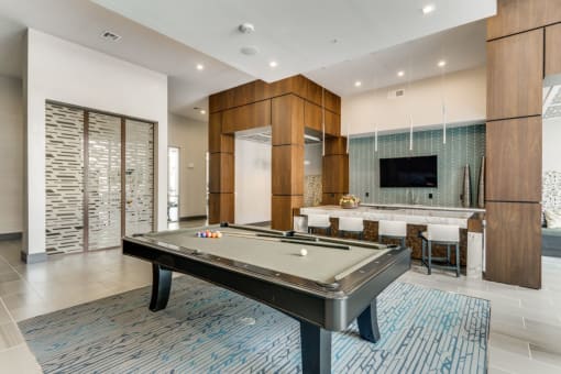 game room in our luxury las colinas apartments