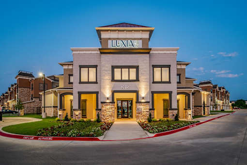 A building with the luxia brand
