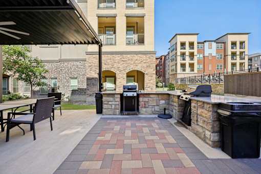 outdoor community grilling and BBQ area