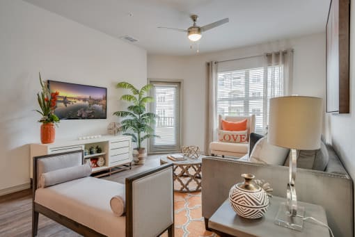 Model apartment home living room
