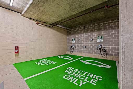 A parking area for electric vehicles only.